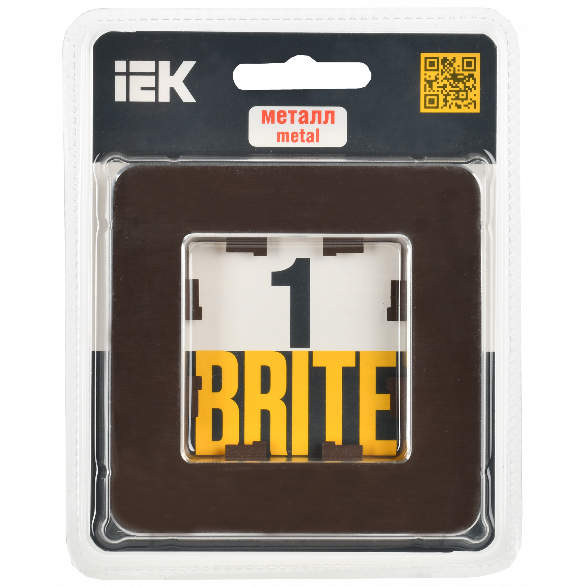 BRITE Рамка 1-местная РУ-1-1-Бр металл коричневый RE AL IEK