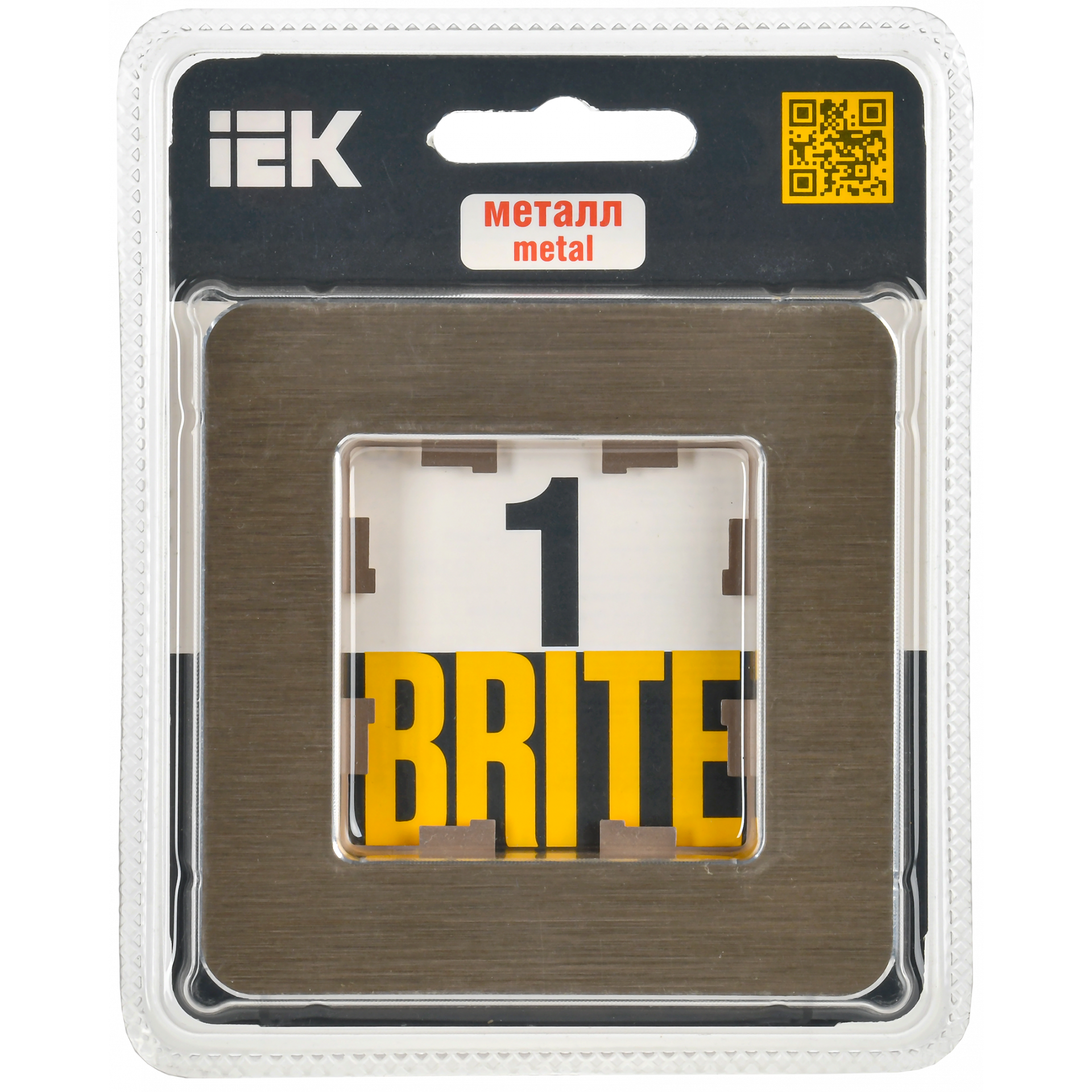 BRITE Рамка 1-местная РУ-1-1-Бр металл шампань RE AL IEK