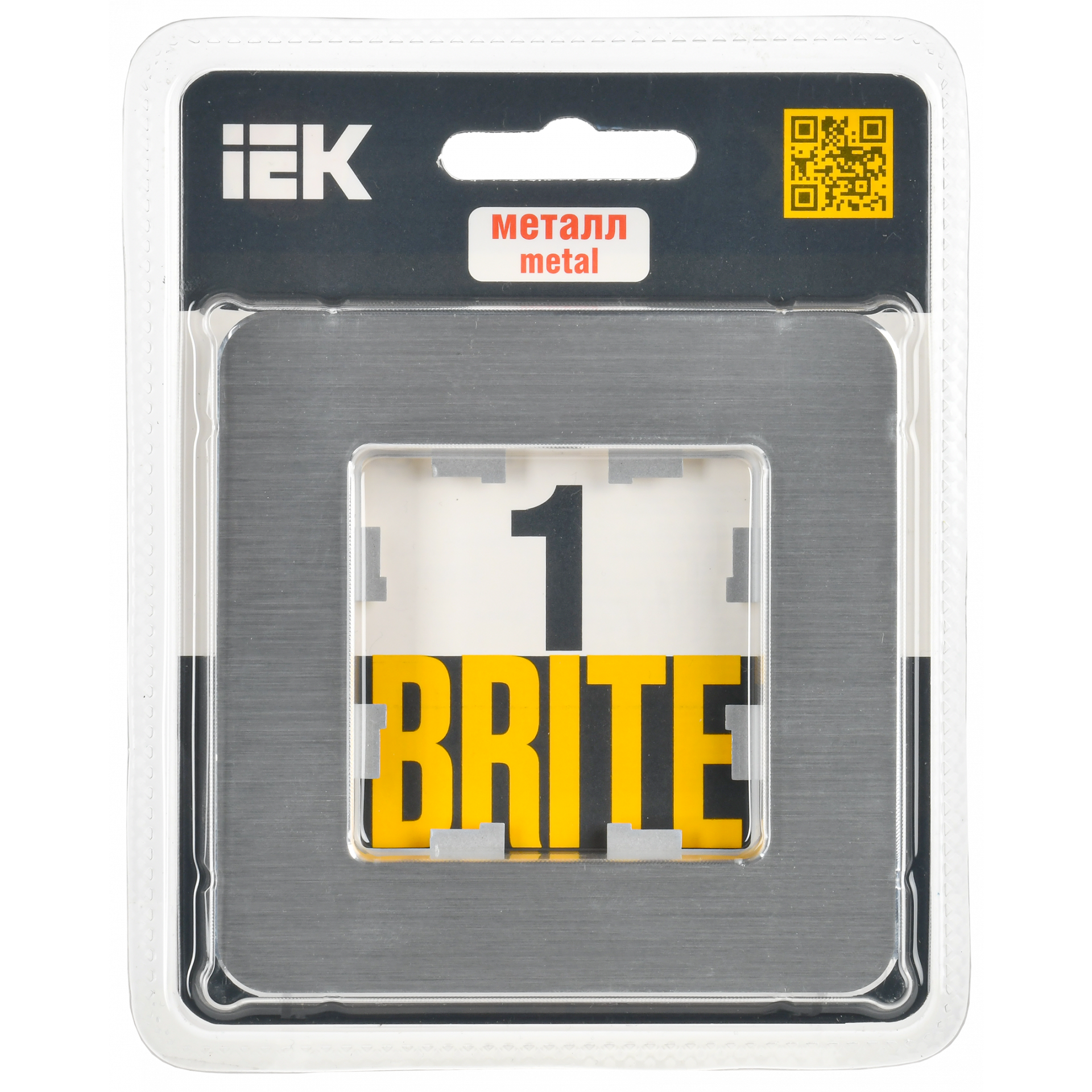 BRITE Рамка 1-местная РУ-1-1-Бр металл алюминий RE AL IEK