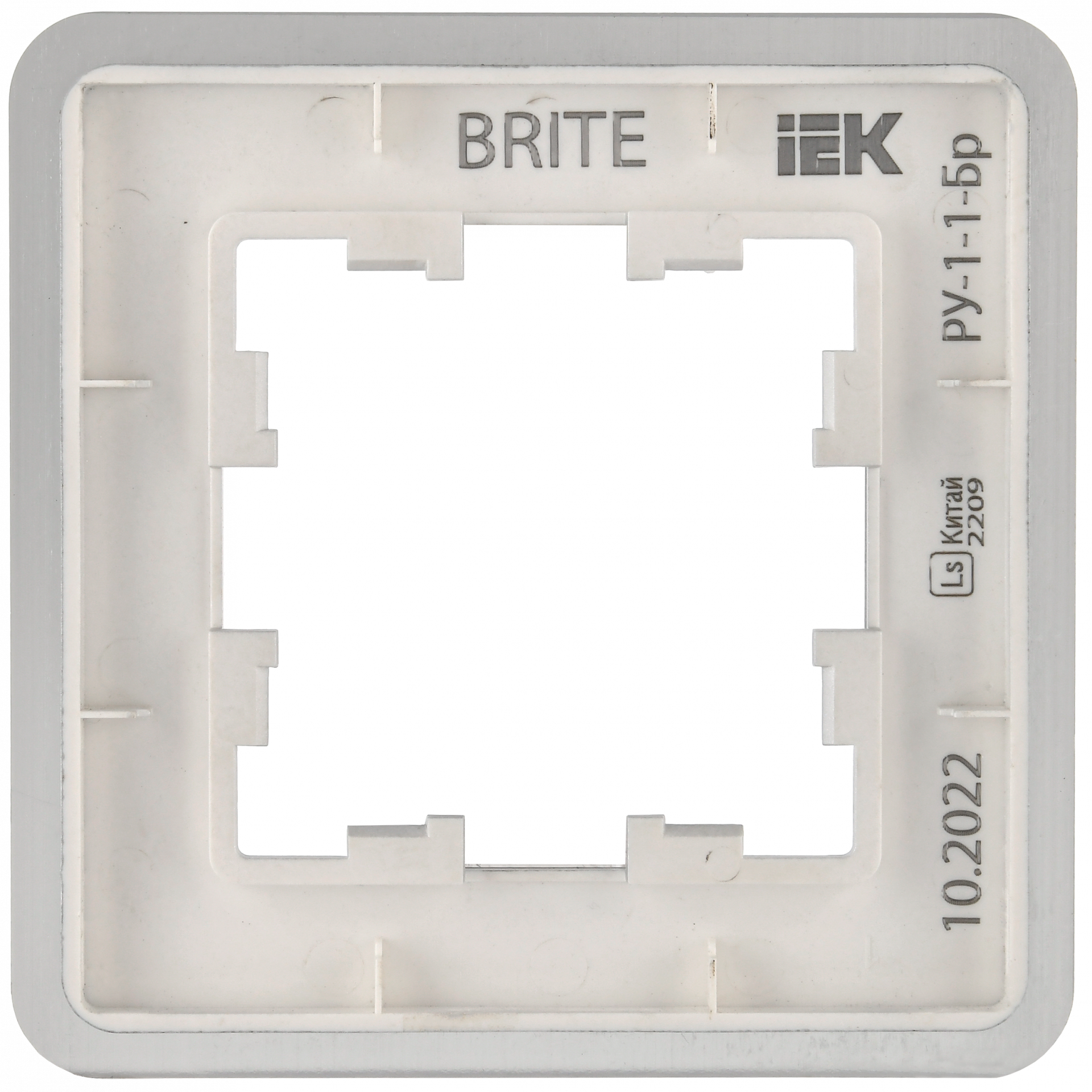 BRITE Рамка 1-местная РУ-1-1-Бр металл алюминий RE AL IEK