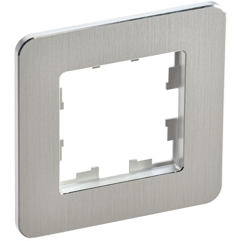 BRITE Рамка 1-местная РУ-1-1-Бр металл алюминий RE AL IEK