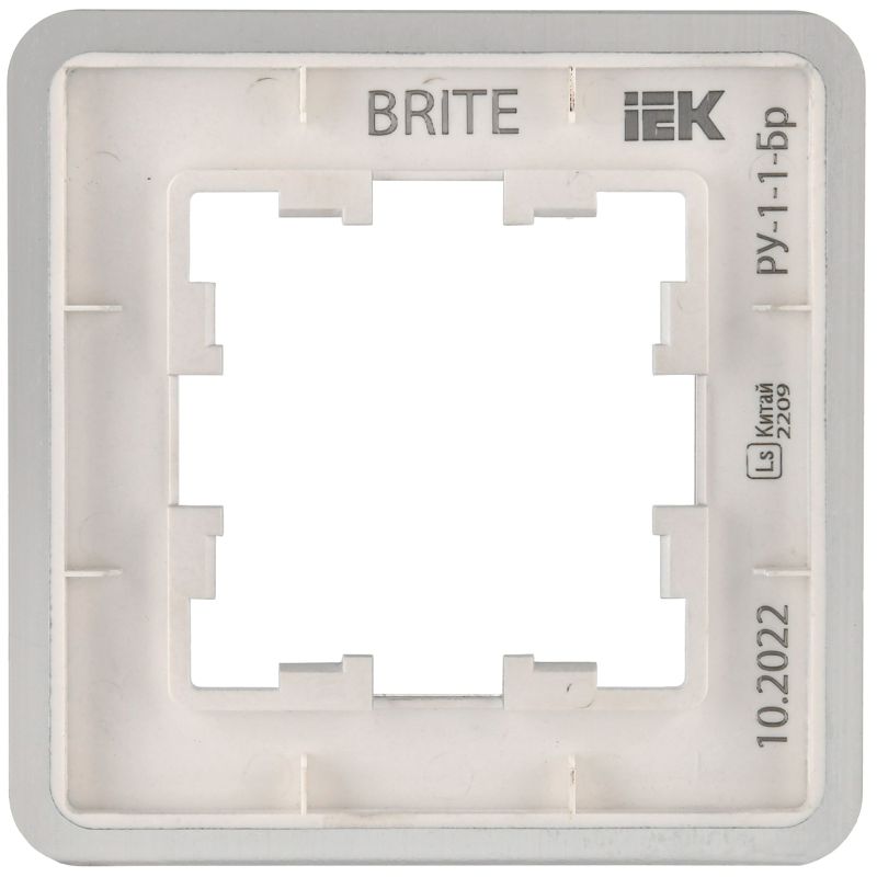 BRITE Рамка 1-местная РУ-1-1-Бр металл алюминий RE AL IEK