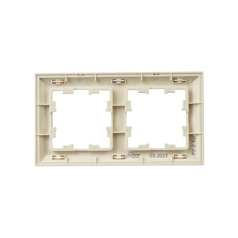 BRITE Рамка 2-местная РУ-2-Бр бежевый/жемчужный IEK