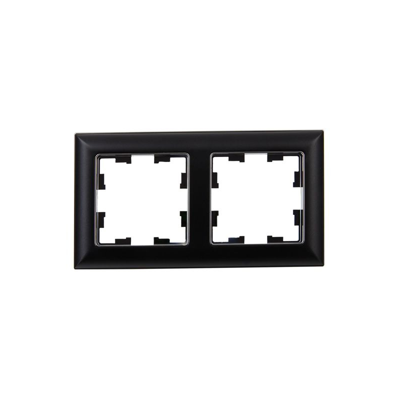 BRITE Рамка 2-местная РУ-2-Бр хром/черный IEK