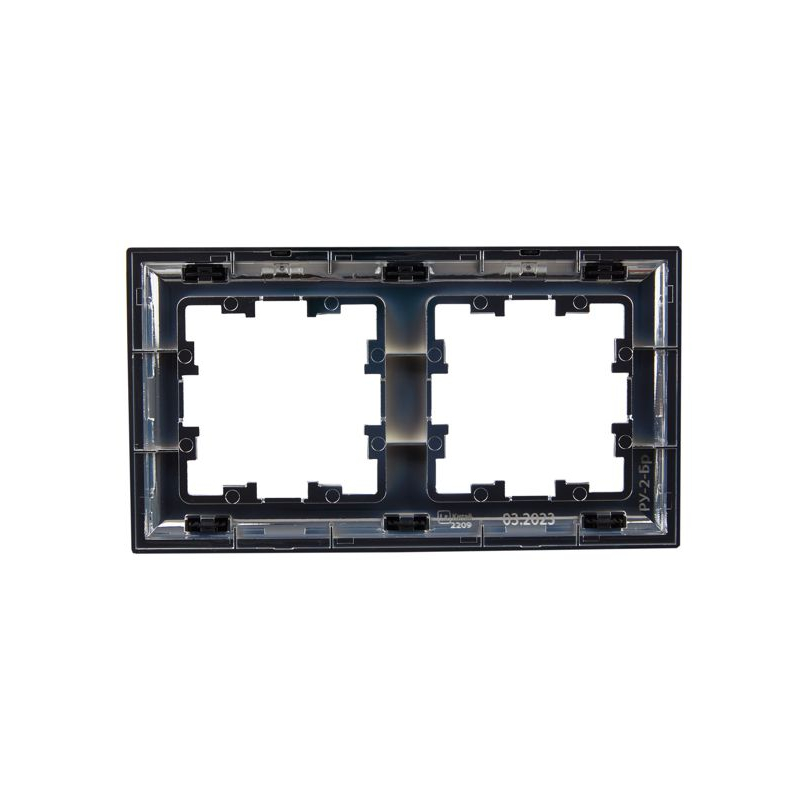 BRITE Рамка 2-местная РУ-2-Бр хром/черный IEK