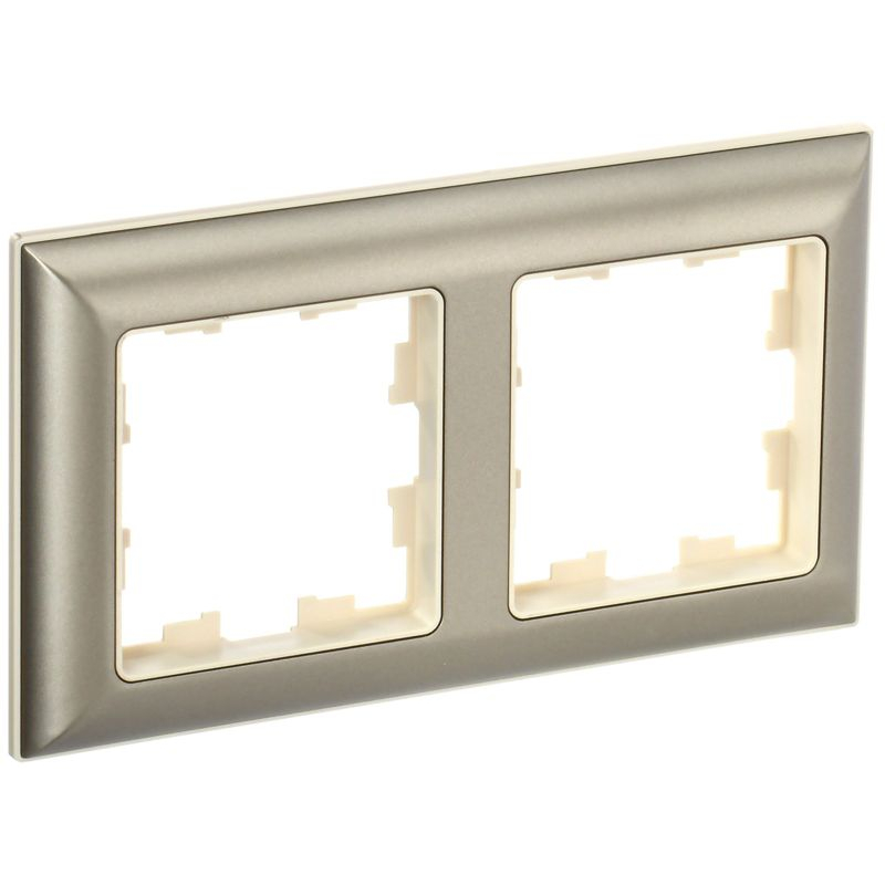 BRITE Рамка 2-местная РУ-2-Бр бежевый/шампань IEK