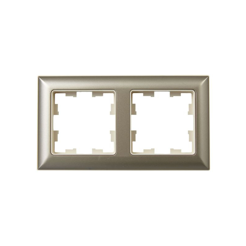 BRITE Рамка 2-местная РУ-2-Бр бежевый/шампань IEK