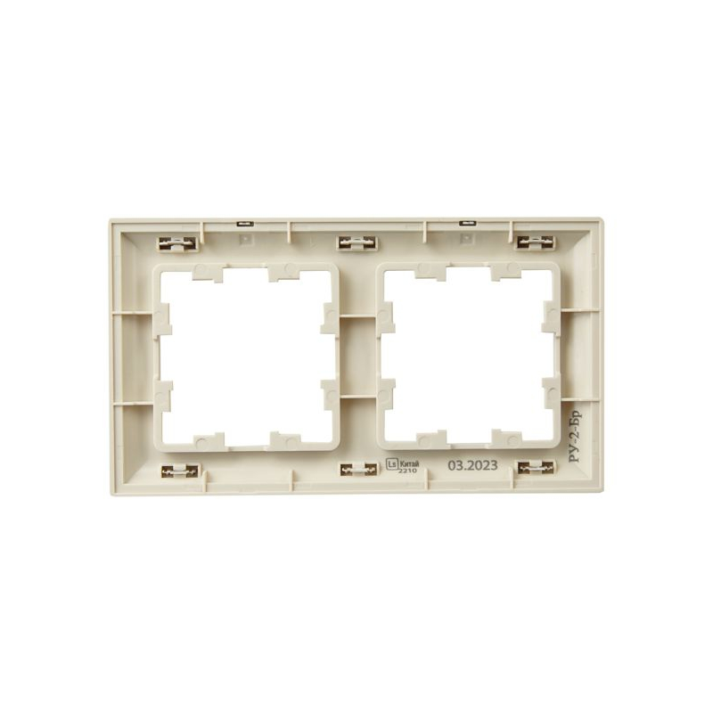 BRITE Рамка 2-местная РУ-2-Бр бежевый/шампань IEK