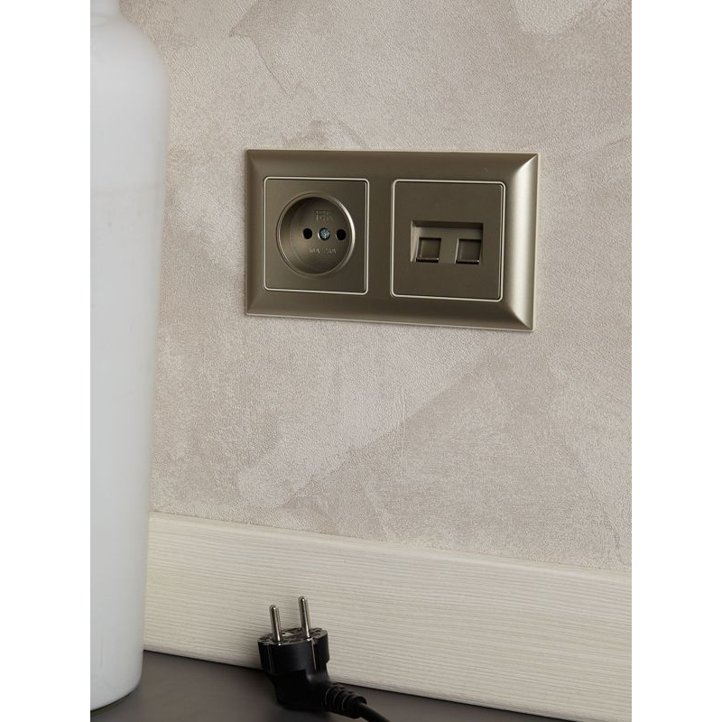 BRITE Рамка 2-местная РУ-2-Бр бежевый/шампань IEK