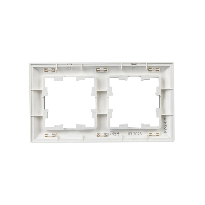 BRITE Рамка 2-местная РУ-2-Бр алюминий/алюминий IEK