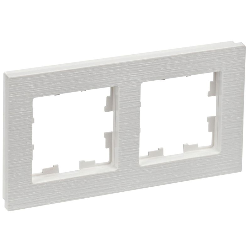BRITE Рамка 2-местная РУ-2-Бр белый рифленый IEK