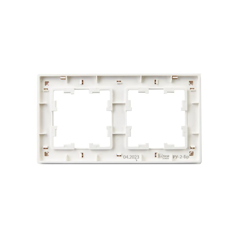 BRITE Рамка 2-местная РУ-2-Бр белый рифленый IEK