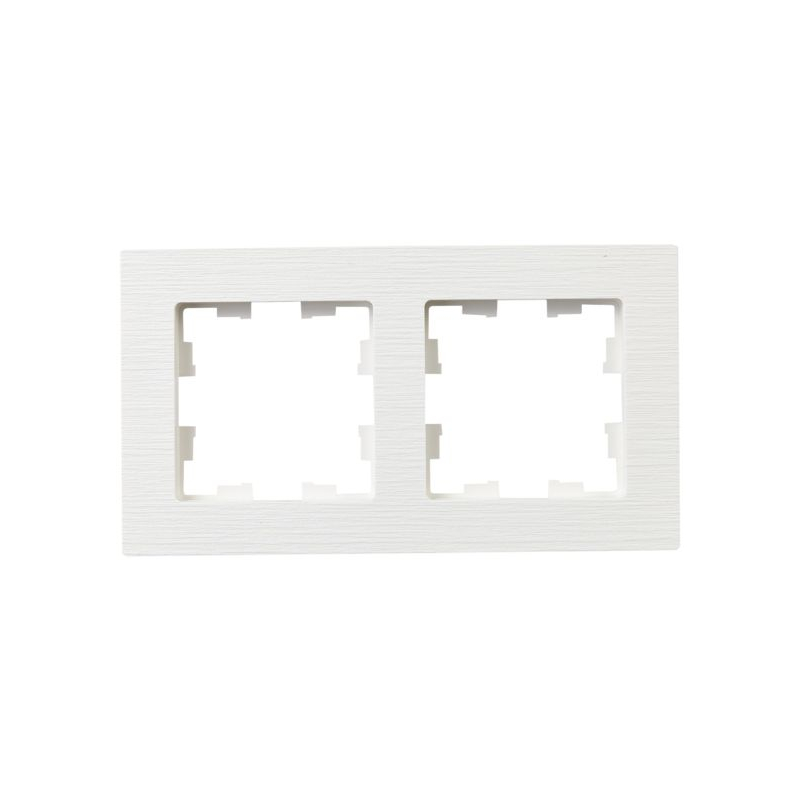 BRITE Рамка 2-местная РУ-2-Бр белый рифленый IEK
