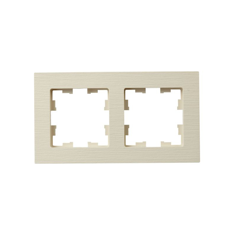 BRITE Рамка 2-местная РУ-2-Бр бежевый рифленый IEK