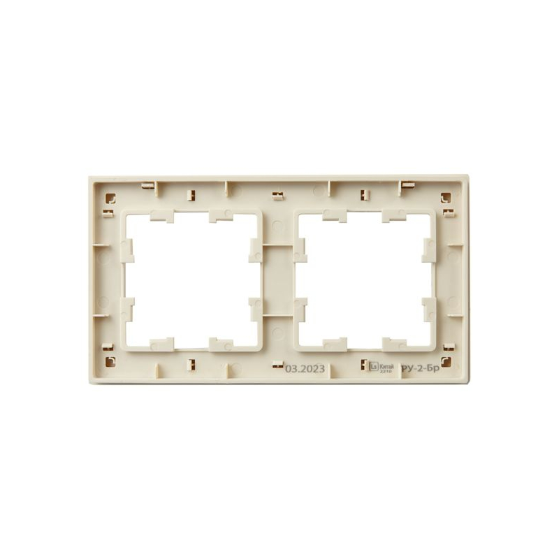 BRITE Рамка 2-местная РУ-2-Бр бежевый рифленый IEK