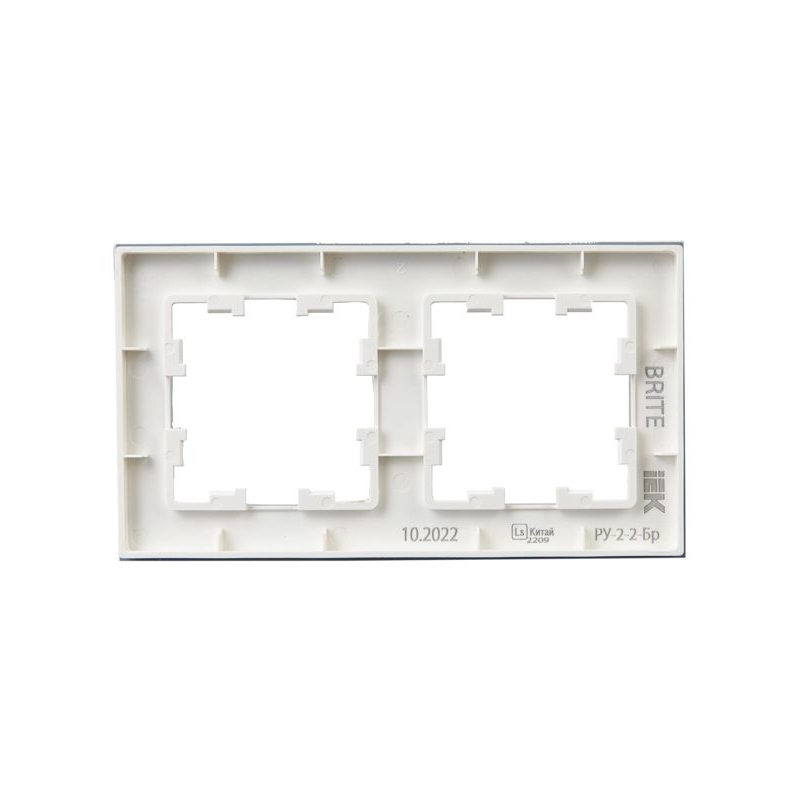 BRITE Рамка 2-местная РУ-2-2-Бр стекло белый матовый IEK