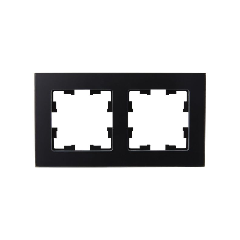 BRITE Рамка 2-местная РУ-2-2-Бр стекло черный матовый IEK