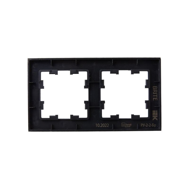 BRITE Рамка 2-местная РУ-2-2-Бр стекло черный матовый IEK