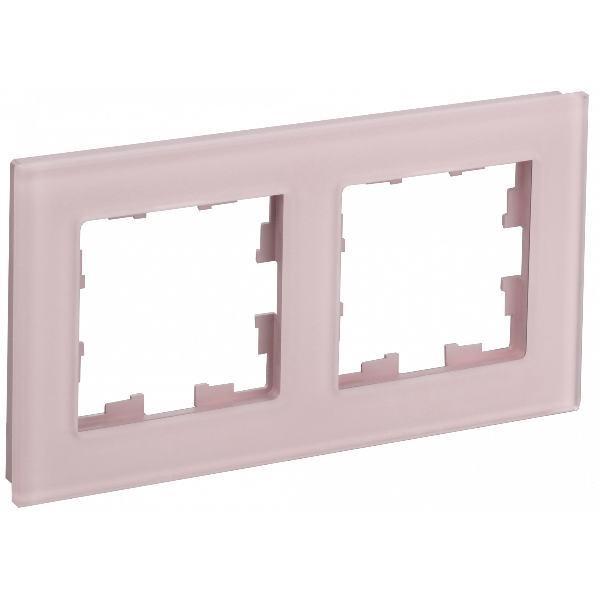 BRITE Рамка 2-местная РУ-2-2-Бр стекло розовый матовый IEK