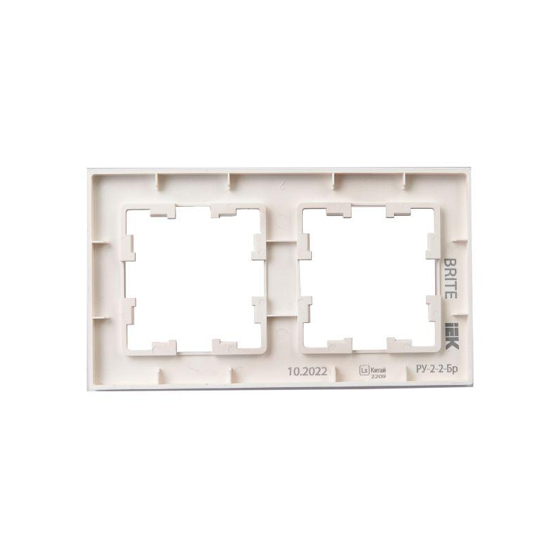 BRITE Рамка 2-местная РУ-2-2-Бр стекло розовый матовый IEK