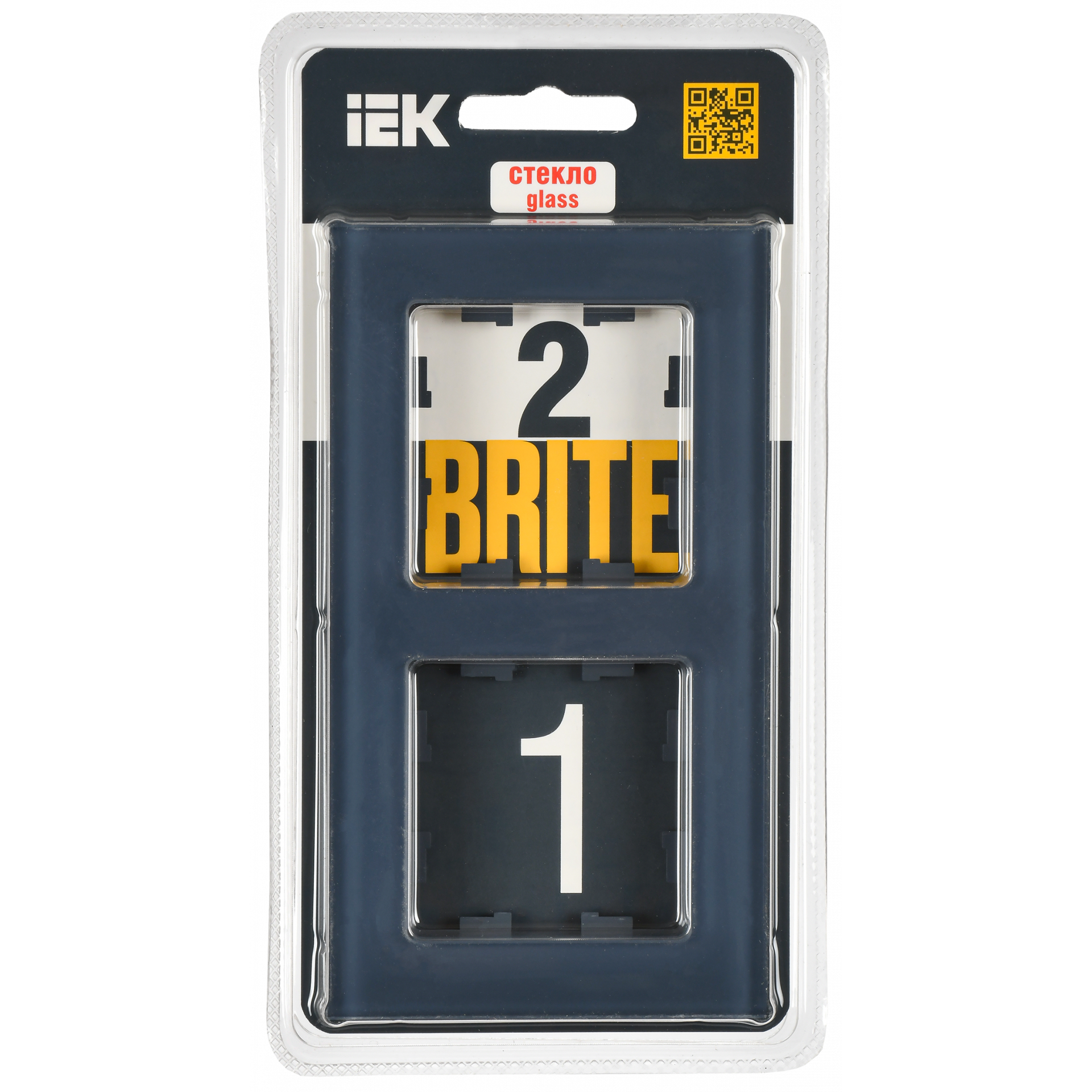 BRITE Рамка 2-местная РУ-2-2-Бр стекло маренго матовый IEK