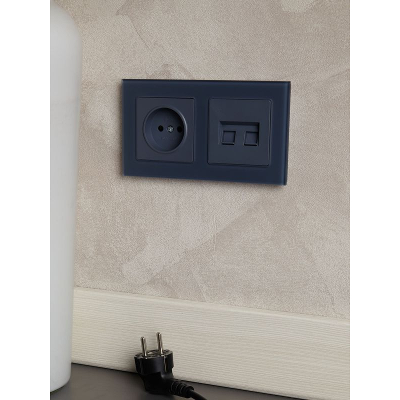 BRITE Рамка 2-местная РУ-2-2-Бр стекло маренго матовый IEK