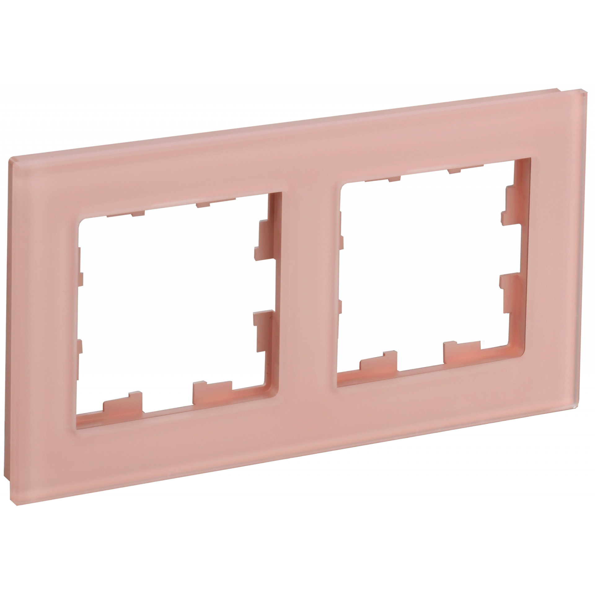 BRITE Рамка 2-местная РУ-2-2-БрП стекло персиковый матовый IEK