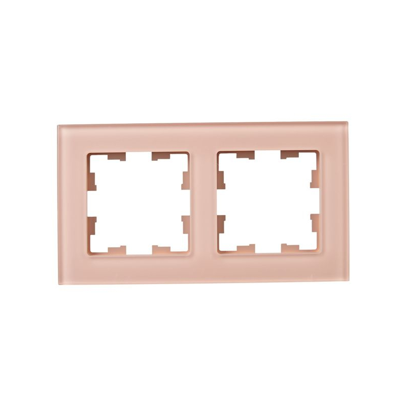 BRITE Рамка 2-местная РУ-2-2-БрП стекло персиковый матовый IEK