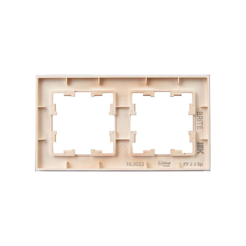 BRITE Рамка 2-местная РУ-2-2-БрП стекло персиковый матовый IEK