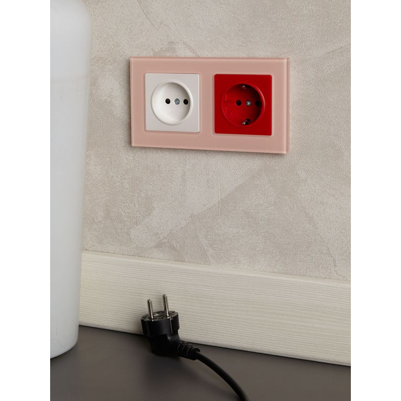 BRITE Рамка 2-местная РУ-2-2-БрП стекло персиковый матовый IEK