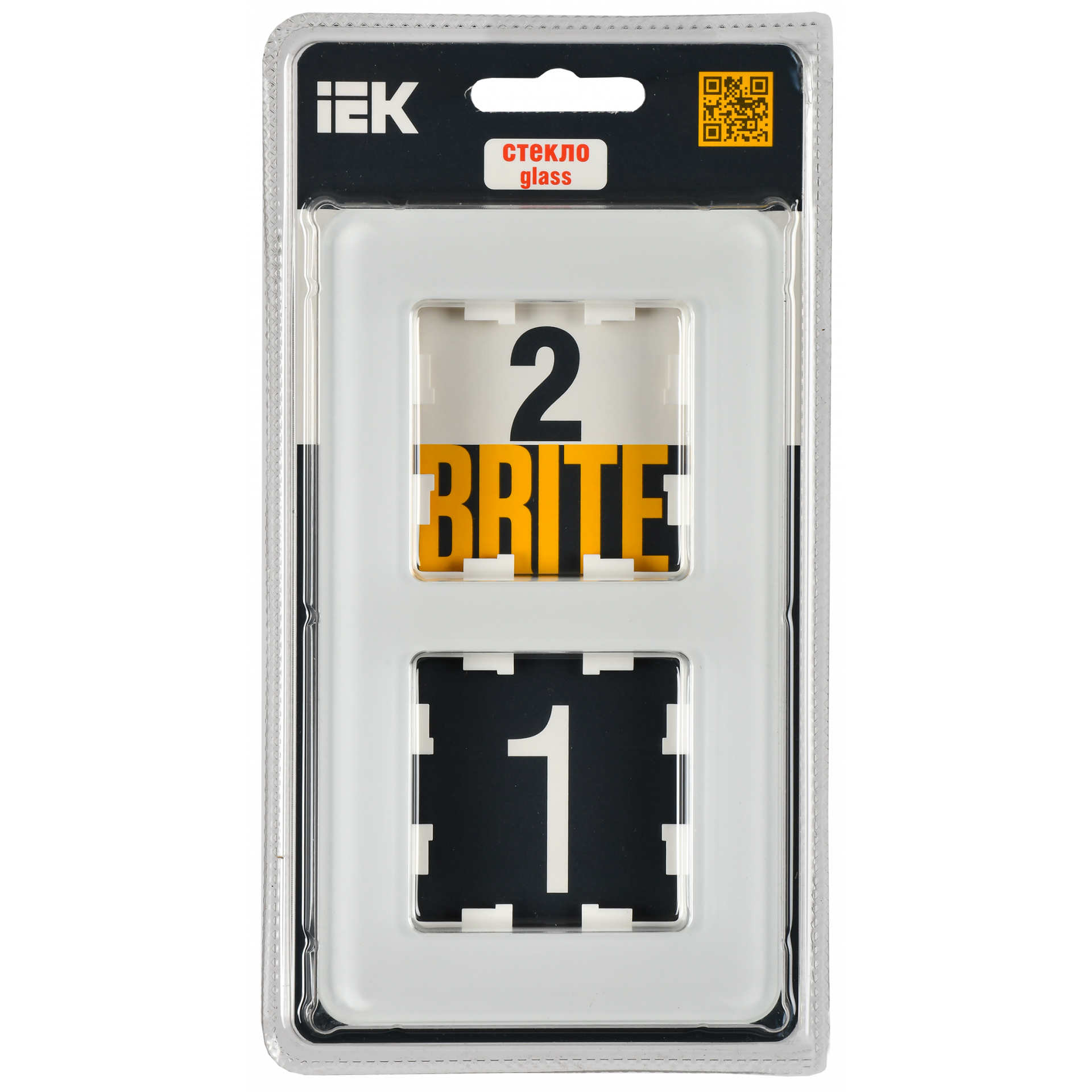 BRITE Рамка 2-местная РУ-2-2-Бр стекло белый RE IEK