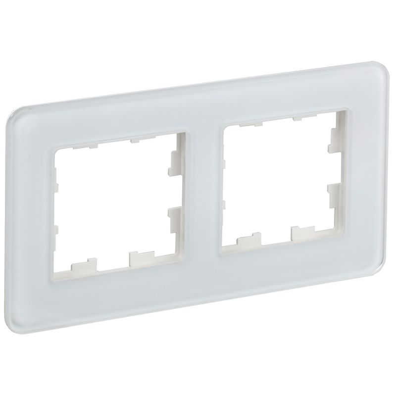 BRITE Рамка 2-местная РУ-2-2-Бр стекло белый RE IEK