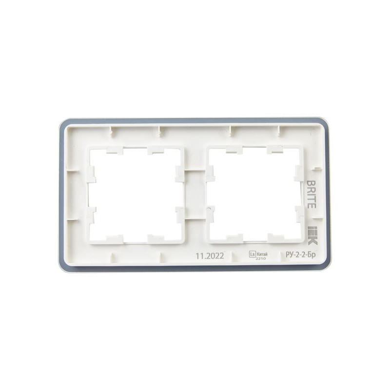 BRITE Рамка 2-местная РУ-2-2-Бр стекло белый RE IEK