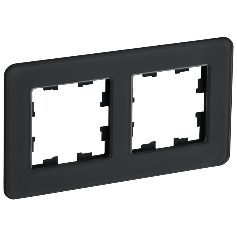 BRITE Рамка 2-местная РУ-2-2-Бр стекло черный RE IEK