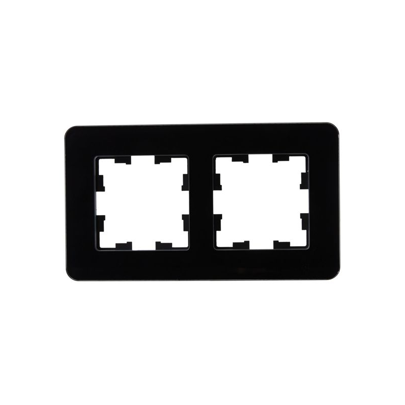 BRITE Рамка 2-местная РУ-2-2-Бр стекло черный RE IEK