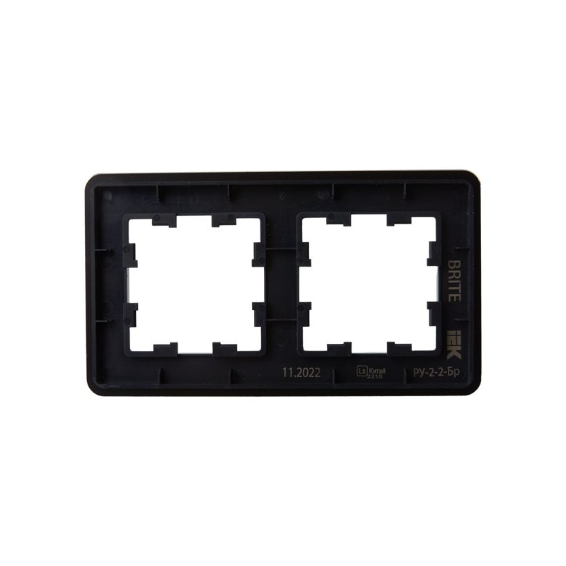BRITE Рамка 2-местная РУ-2-2-Бр стекло черный RE IEK