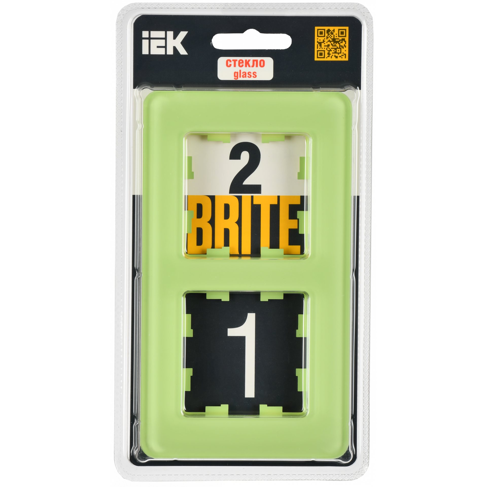 BRITE Рамка 2-местная РУ-2-2-Бр стекло эко грин RE IEK