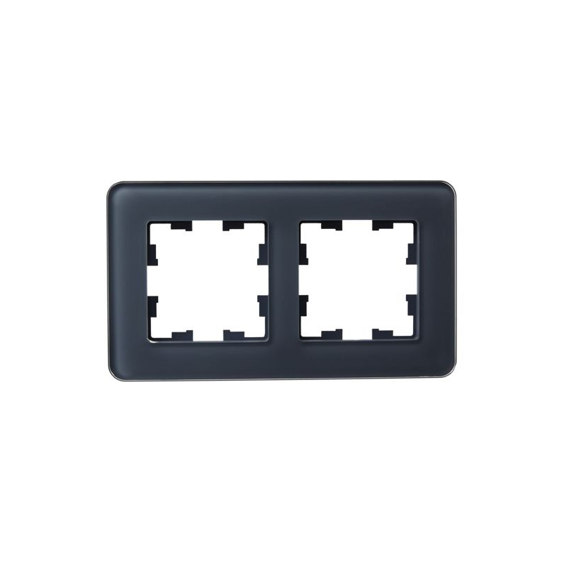 BRITE Рамка 2-местная РУ-2-2-Бр стекло графит RE IEK