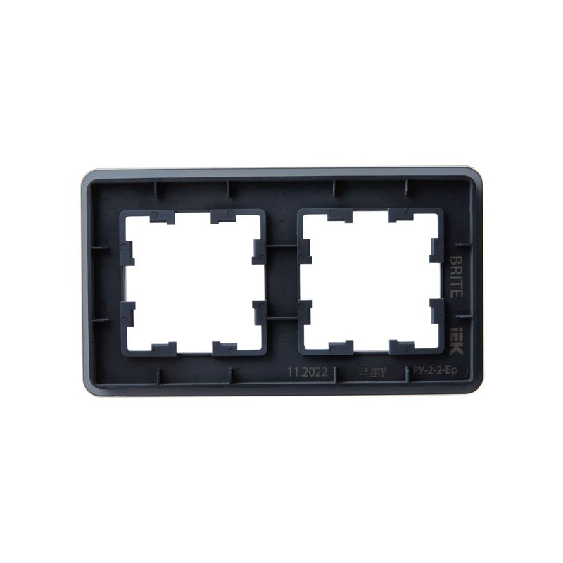 BRITE Рамка 2-местная РУ-2-2-Бр стекло графит RE IEK