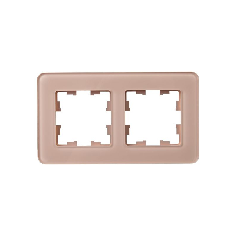 BRITE Рамка 2-местная РУ-2-2-Бр стекло дымчатый RE IEK