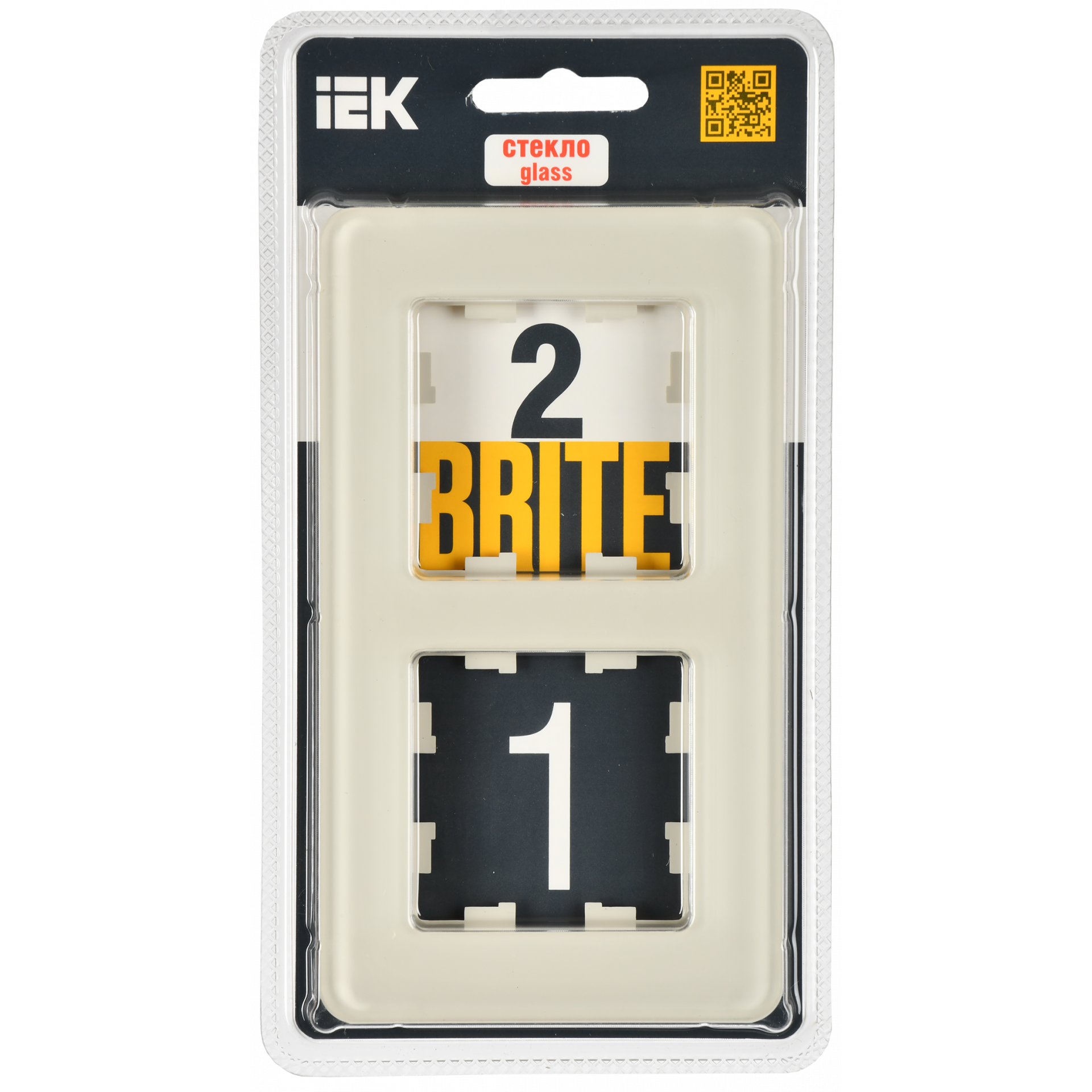 BRITE Рамка 2-местная РУ-2-2-Бр стекло песчаный RE IEK