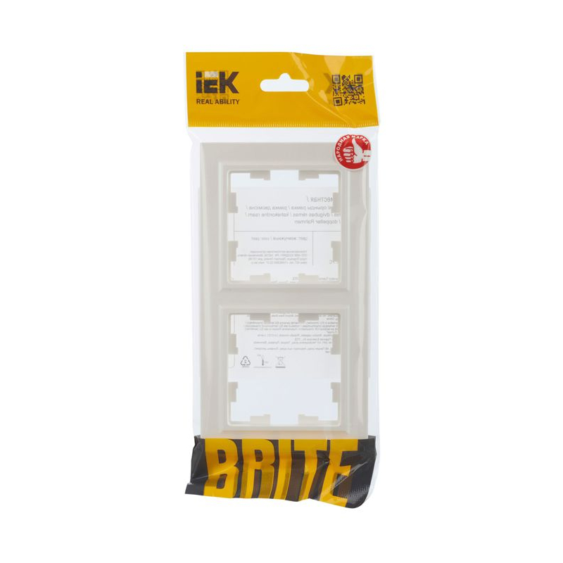 BRITE Рамка 2-местная РУ-2-БрЖ жемчуг IEK