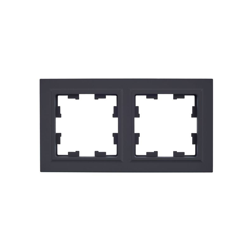 BRITE Рамка 2-местная РУ-2-БрГ графит IEK