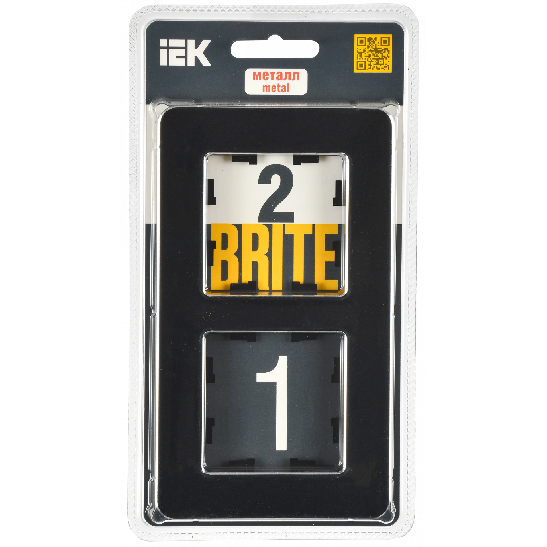 BRITE Рамка 2-местная РУ-2-1-Бр металл черный RE IEK
