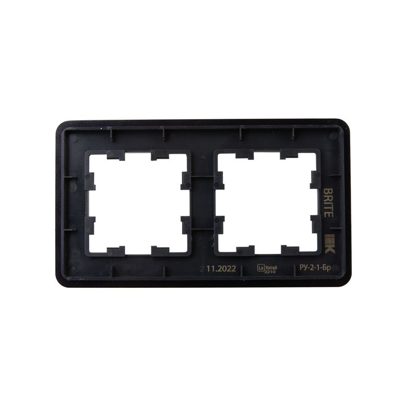 BRITE Рамка 2-местная РУ-2-1-Бр металл черный RE IEK