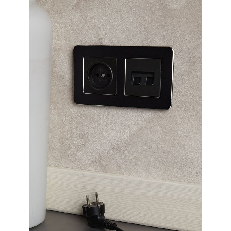 BRITE Рамка 2-местная РУ-2-1-Бр металл черный RE IEK