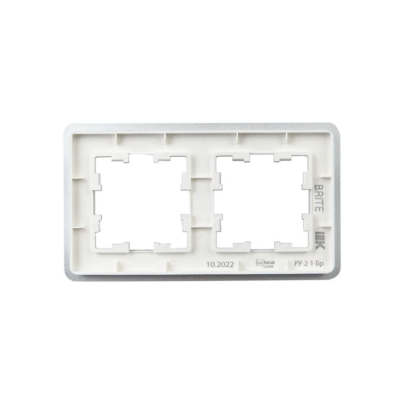 BRITE Рамка 2-местная РУ-2-1-Бр металл алюминий RE IEK