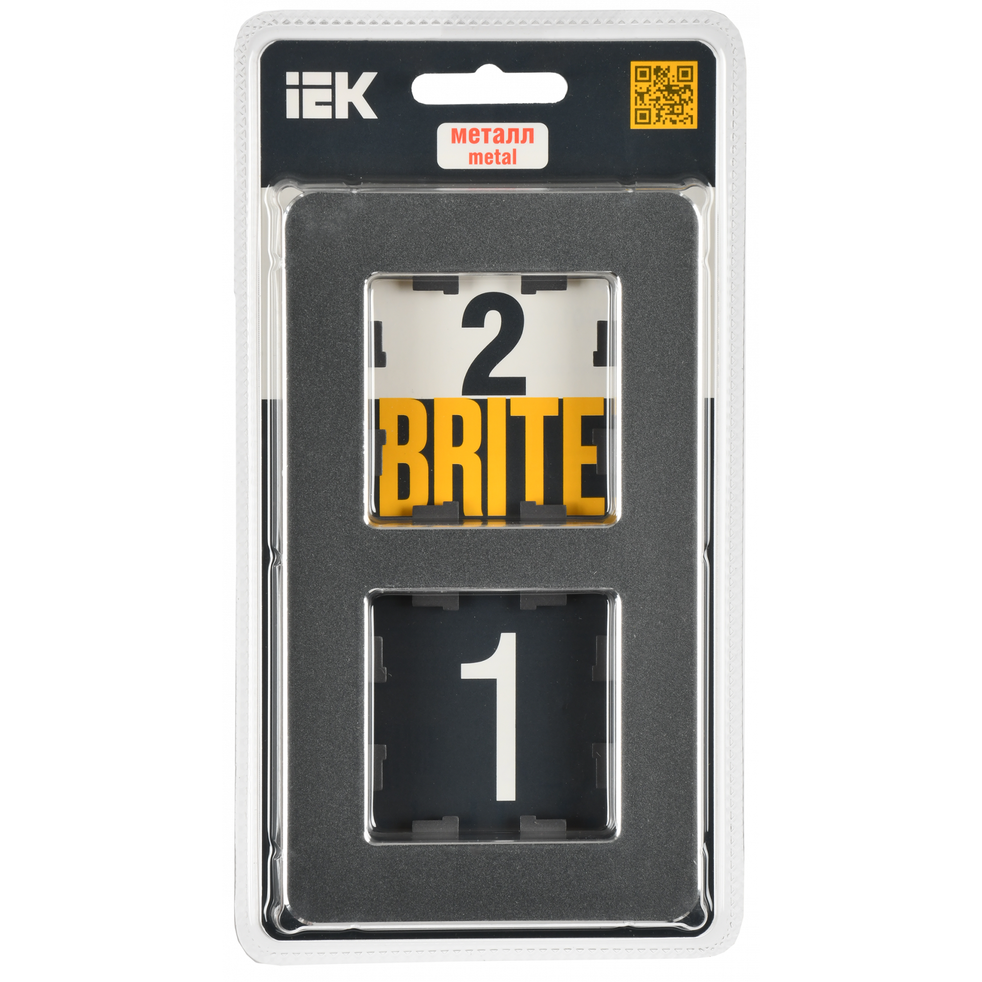 BRITE Рамка 2-местная РУ-2-1-Бр металл титан RE IEK
