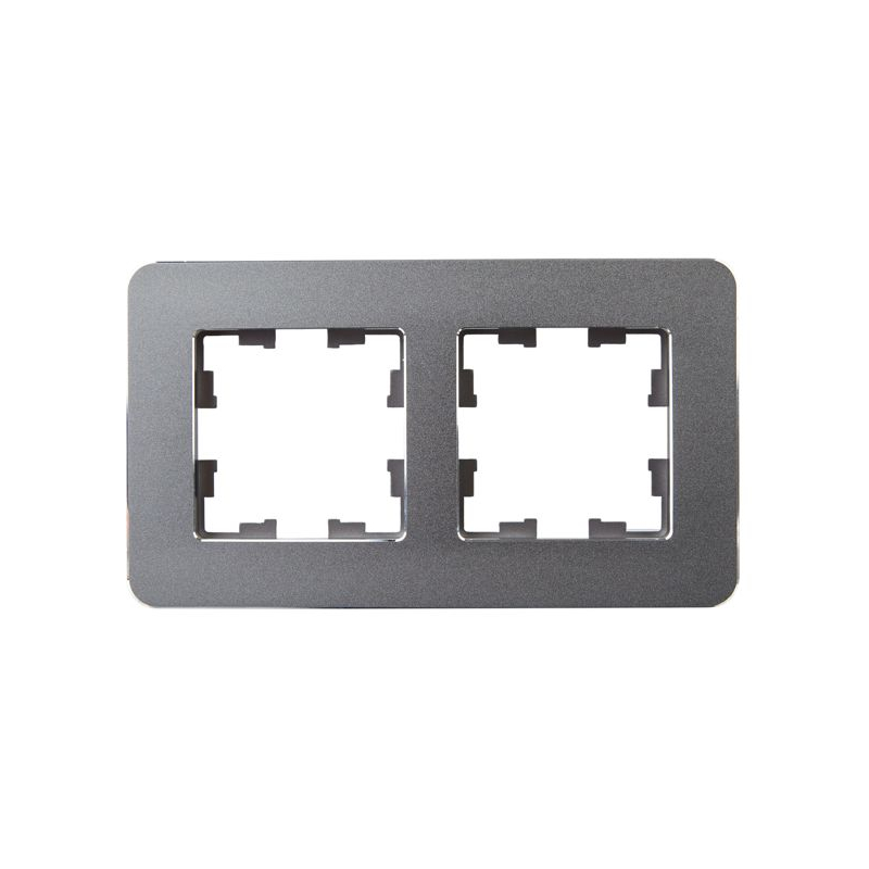 BRITE Рамка 2-местная РУ-2-1-Бр металл титан RE IEK