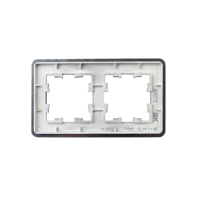 BRITE Рамка 2-местная РУ-2-1-Бр металл титан RE IEK